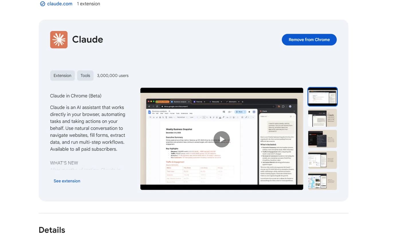 Extensión de Claude para Chrome